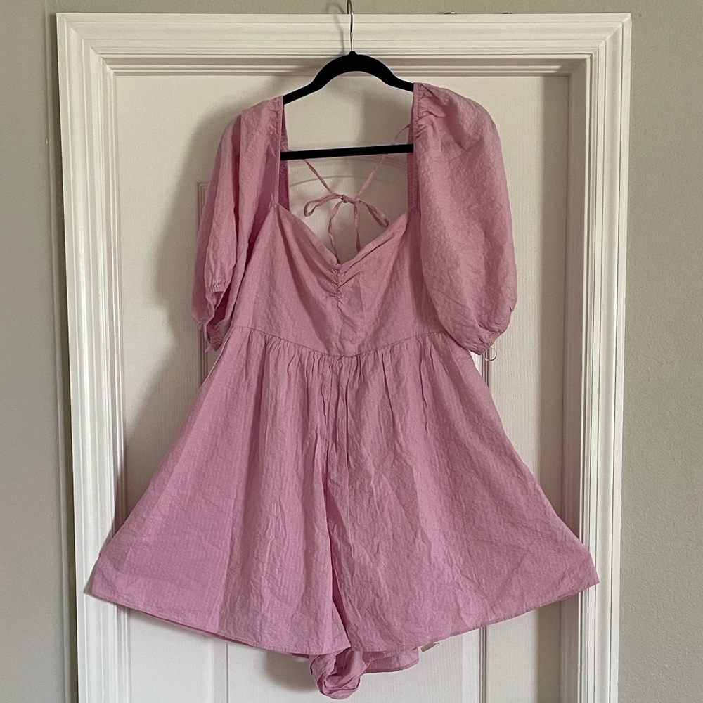 Abercrombie Pink sweetheart neck romper XL Tall